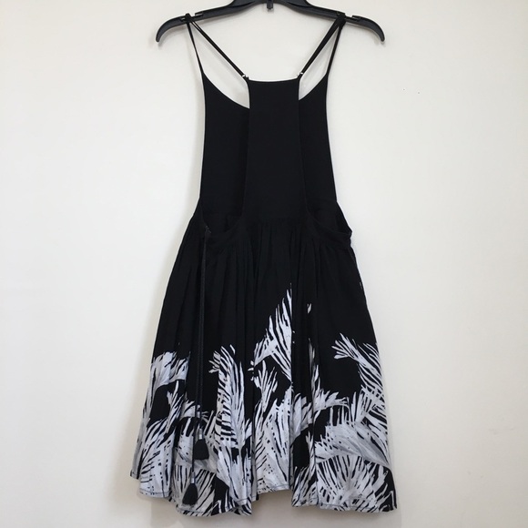 Free People Black White Tropical Oasis Printed Pleated Mini Dress - Picture 7 of 16